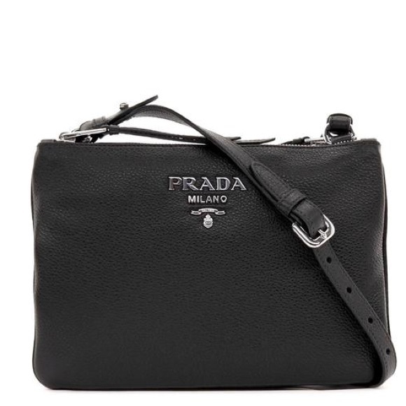 Prada Handbags - Prada♥️NEW♥️double zip Cossbody black /silver